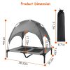 Outdoor Elevated Dog Bed Cooling Raised Pet Cot Canopy Shade Tent Pet Cooling Bed with Removable Canopy for Outside Yard Camping Beach
